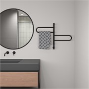 VINCEA Полотенцесушитель электрический VTD-1R1CBE 44x60, черный, таймер VTD-1R1CBE