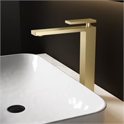 VINCEA Смеситель для раковины Dice VBF-2DS2BG однорычажный, брашированное золото VBF-2DS2BG