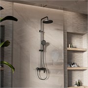 VINCEA Душевая стойка VSFS-413MB с изливом, черный матовый VSFS-413MB