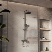 VINCEA Душевая стойка VSFS-413GM с изливом, вороненая сталь VSFS-413GM