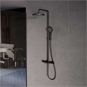 VINCEA Душевая стойка Rim VSFS-2RM1MB с изливом, черный матовый VSFS-2RM1MB