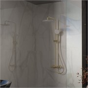 VINCEA Душевая стойка Rondo VSFS-1R1BG с изливом, брашированное золото VSFS-1R1BG