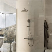 VINCEA Душевая стойка Rondo VSFS-1R0GM без излива, вороненая сталь VSFS-1R0GM