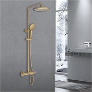 VINCEA Душевая стойка Desire VSFS-1D0TBG термостатическая, брашированное золото VSFS-1D0TBG