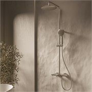 VINCEA Душевая стойка Desire VSFS-1D1TBN термостатическая с изливом, 25см верх душ, брашированный никель VSFS-1D1TBN