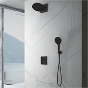 VINCEA Душевой комплект Inspire VSFW-3I21MT5MB встраиваемый, термостат, двухрежимный, черный VSFW-3I21MT5MB