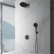 VINCEA Душевой комплект Inspire VSFW-3I22MT5GM встраиваемый, термостат, двухрежимный, вороненая сталь VSFW-3I22MT5GM