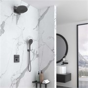 VINCEA Душевой комплект Inspire VSFW-3I21MT1GM встраиваемый, термостат, двухрежимный, вороненая сталь VSFW-3I21MT1GM