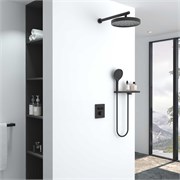 VINCEA Душевой комплект Inspire VSFW-3I21MT2RMB встраиваемый, термостатический, двухрежимный, черный VSFW-3I21MT2RMB