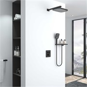 VINCEA Душевой комплект VSFW-321MT1RMB встраиваемый, термостатический, двухрежимный, черный VSFW-321MT1RMB
