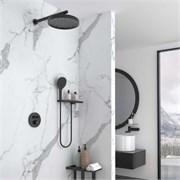 VINCEA Душевой комплект Inspire VSFW-3I22MT2RMB встраиваемый, термостатический, двухрежимный, черный VSFW-3I22MT2RMB