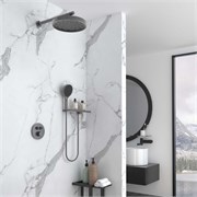 VINCEA Душевой комплект Inspire VSFW-3I22MT2RGM встраиваемый, термостат,  двухрежимный, вороненая сталь VSFW-3I22MT2RGM