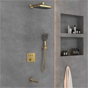 VINCEA Душевой комплект VSFW-4311BG встраиваемый, 3 режима, брашированное золото VSFW-4311BG