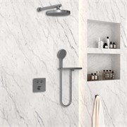 VINCEA Душевой комплект VSFW-4I212RGM встраиваемый, двухрежимный, вороненая сталь VSFW-4I212RGM