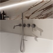 VINCEA Смеситель для ванны Groove VBTW-4G1GM, встраиваемый, вороненая сталь VBTW-4G1GM