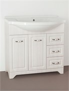 STYLE LINE Тумба с раковиной Style Line Олеандр-2 90 (3 ящ.) под умывальник Эльбрус 90, рельеф пастель ЛС-00000485