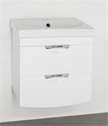 STYLE LINE Тумба с раковиной Style Line подвесная Жасмин 2 (2 ящ.), Комо 60, Люкс белая, PLUS ЛС-00000728