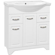 STYLE LINE Тумба с раковиной Олеандр-2 75 (2ящ.) под умывальник Байкал 75, белая ЛС-00000048