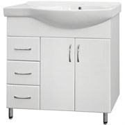 STYLE LINE Тумба с раковиной Style Line Эко Стандарт 25 (3 ящ.) под умывальник Коралл 82, левая ЛС-00000108