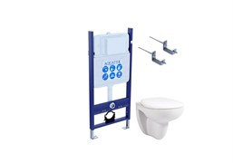 SET AQUATEK КАИР KKI/14 (рама AQUATEK Standard INS-0000014 и крепежаKKI-0000002 +унитаз AQ1170-00 КАИР с тонким сиденьем soft-close SET AQUATEK КАИР KKI/14
