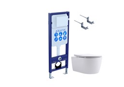 Set AQUATEK ЕВРОПА New-017 3в1 (рама AQUATEK INS-0000017+крепление KKI-0000002 + унитаз AQ1106L-00+тонкое сиденье с механиз) Set AQUATEK ЕВРОПА New-017 3в1