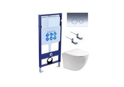 SET AQUATEK ЕВРОПА-018 4в1 (рама AQUATEK Standard INS-0000012 с клавишей KDI-0000018 и крепежом KKI-0000002+унитаз AQ1901-00 с тонким сиденьем sc) SET AQUATEK ЕВРОПА-018 4в1
