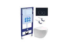 SET AQUATEK ЕВРОПА-020 4в1 (рама AQUATEK Standard INS-0000012 с клавишей KDI-0000020 и крепежом KKI-0000002+унитаз AQ1901-00 с тонким сиденьем sc) SET AQUATEK ЕВРОПА-020 4в1