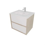 AQUATEK Комплект мебели: Тумба ЛИБРА с раковиной 60см, 2 ящика с системой push-to-open, корпус дерево,цвет фасадов белый мат AQ66060-DO-MW