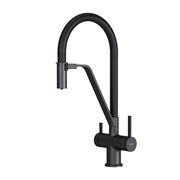 AM.PM Func Смеситель для кухни с каналом для питьевой воды и гибким изливом, черн.,черн. излив F8F07822