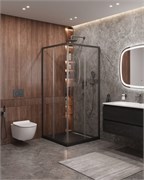 CEZARES Molveno Душевой уголок квадратный размер 90x90 см двери раздвижные профиль - оружейная сталь / стекло - прозрачное MOLVENO-A-2-90-C-GM-IV