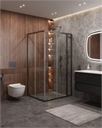 CEZARES Molveno Душевой уголок прямоугольный размер 110x90 см двери раздвижные профиль - оружейная сталь / стекло - матовое MOLVENO-AH-21-90+20-P-GM