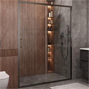 CEZARES Molveno Душевая дверь в нишу раздвижная ширина 140 см профиль - оружейная сталь / стекло - прозрачное MOLVENO-BF-1-140-C-GM-IV