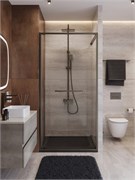 CEZARES Lux Душевая дверь в нишу раздвижная ширина 90 см, цвет профиль - оружейная сталь / стекло - прозрачное LUX-B-FS-1-90-C-GM