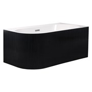 AZARIO Ванна акриловая LAGO BLANCO BLACK 1700х750х580 пристенная, правосторонняя, в комплекте с сифоном и металлической рамой, белый глянец/черный матовый (AZ-6724-1CRB 17075) AZ-6724-1CRB 17075