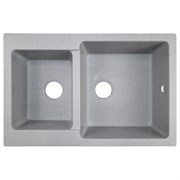 AZARIO Кухонная мойка Ostin 770x510х210 искусственный мрамор, двойная, сифон в комплекте, цвет серый (CS00105243) CS00105243