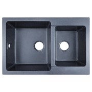 AZARIO Кухонная мойка Ostin 770x510х210 искусственный мрамор, двойная, сифон в комплекте, цвет черный (CS00105244) CS00105244