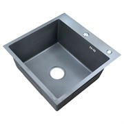 AZARIO Кухонная мойка NICOLE 500х500х220 нержавеющая сталь, в комплекте сифон, диспенсер, коландер, серая соты (AZG5050H) AZG5050H