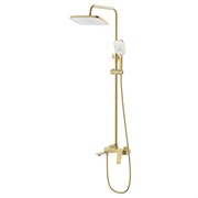 AZARIO Душевая система Lursy с квадратным тропическим душем, керамический картридж, шланг 150 см, золото матовое (AZ-K2349MG) AZ-K2349MG