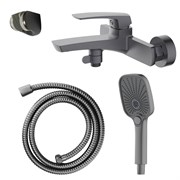 AZARIO Смеситель для ванны Conda с ручным душем, керамический картридж, шланг 150 см, графит (AZ-K3011GR) AZ-K3011GR