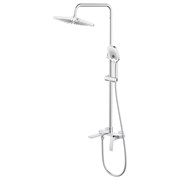 AZARIO Душевая система Conda с квадратным тропическим душем, керамический картридж, шланг 150 см, хром (AZ-K2411) AZ-K2411