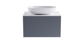 ASTRA-FORM Тумба подвесная М-40 70см 1ящ цв NCS S 3005-R80B мат./волна, раковина Атрия бел гл., столешница Solid бел гл. 4631177713507