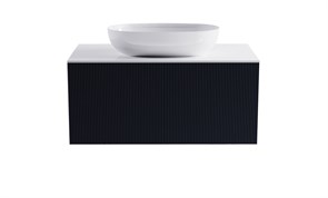 ASTRA-FORM Тумба подвесная М-40 90см 1ящ цв RAL7024  мат./волна, раковина Атрия бел гл., столешница Solid бел гл. 4631177713644