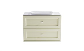 ASTRA-FORM Тумба подвесная Классик  90 с 2ящ RAL1013 мат. с раковиной Ретро бел гл. и столешницей Solid бел гл. 4631177714375