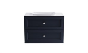 ASTRA-FORM Тумба подвесная Классик  90 с 2ящ RAL7024 мат. с раковиной Ретро бел гл. и столешницей Solid бел гл. 4631177714382