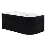 AZARIO Ванна акриловая LAGO BLANCO BLACK 1700х750х580 пристенная, левосторонняя, в комплекте с сифоном и металлической рамой, белый глянец/черный матовый (AZ-6724-1CLB 17075) AZ-6724-1CLB 17075