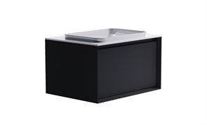 ASTRA-FORM Тумба подвесная Фрейм  70 с 1ящ RAL7024 мат. с раковиной Антарес бел гл. и столешницей Solid бел гл. 4631177713781