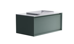 ASTRA-FORM Тумба подвесная Фрейм  100 с 1ящ NCS S 3005-b80g мат. с раковиной Антарес бел гл. и столешницей Solid бел гл. 4631177713927