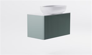 ASTRA-FORM Тумба подвесная М-40 Slim 70см 1ящ NCS S 3005-B80G мат./волна, раковина Атрия бел гл., столешница Solid бел гл. 4631177714467