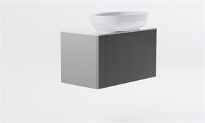 ASTRA-FORM Тумба подвесная М-40 Slim 70см 1ящ NCS S 3502-Y мат./волна, раковина Атрия бел гл., столешница Solid бел гл. 4631177714481