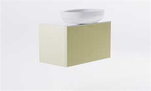 ASTRA-FORM Тумба подвесная М-40 Slim 70см 1ящ RAL1013 мат./волна, раковина Атрия бел гл., столешница Solid бел гл, 4631177714498